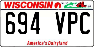 WI license plate 694VPC