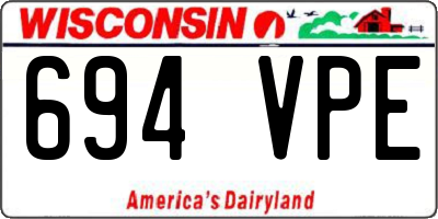 WI license plate 694VPE