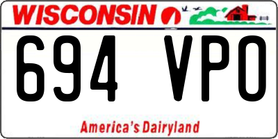 WI license plate 694VPO