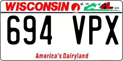 WI license plate 694VPX