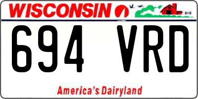 WI license plate 694VRD