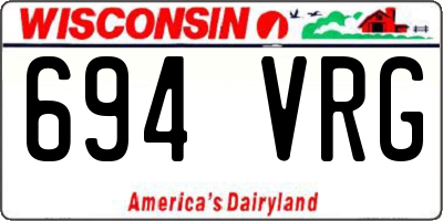 WI license plate 694VRG