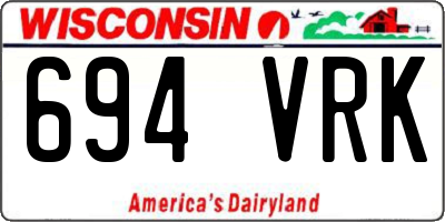 WI license plate 694VRK