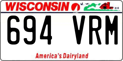 WI license plate 694VRM