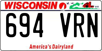 WI license plate 694VRN
