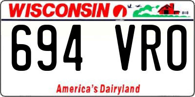 WI license plate 694VRO