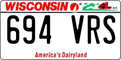 WI license plate 694VRS