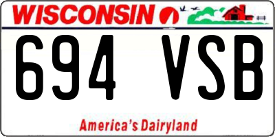 WI license plate 694VSB