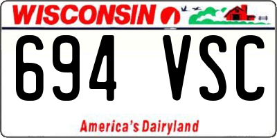 WI license plate 694VSC