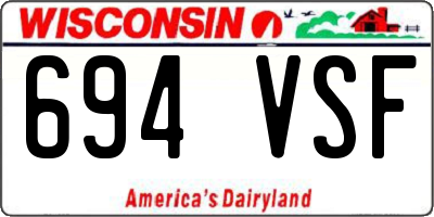 WI license plate 694VSF