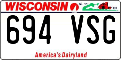 WI license plate 694VSG