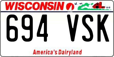 WI license plate 694VSK