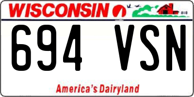 WI license plate 694VSN