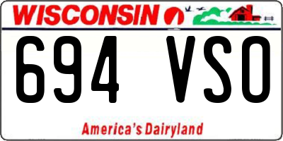 WI license plate 694VSO