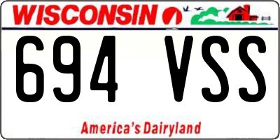 WI license plate 694VSS