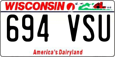 WI license plate 694VSU