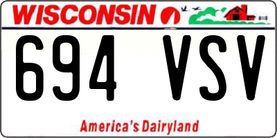 WI license plate 694VSV