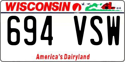 WI license plate 694VSW