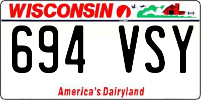 WI license plate 694VSY