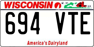 WI license plate 694VTE