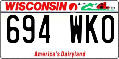 WI license plate 694WKO