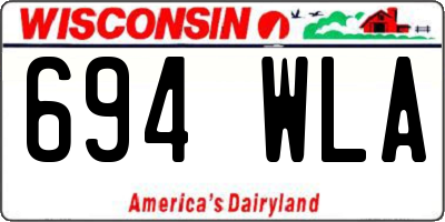 WI license plate 694WLA