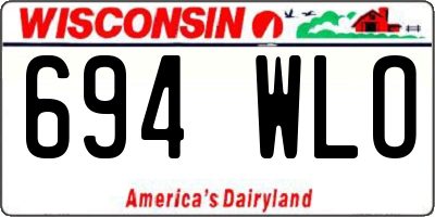 WI license plate 694WLO