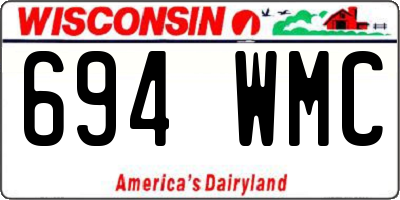 WI license plate 694WMC