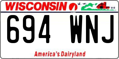 WI license plate 694WNJ