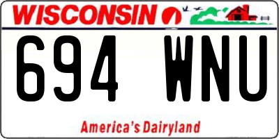 WI license plate 694WNU