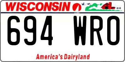 WI license plate 694WRO