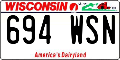 WI license plate 694WSN