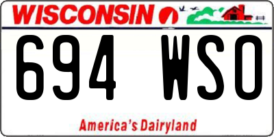 WI license plate 694WSO