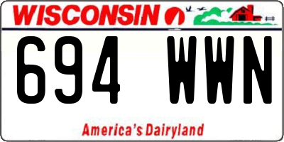 WI license plate 694WWN