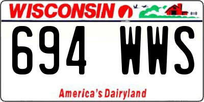 WI license plate 694WWS