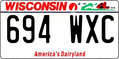 WI license plate 694WXC