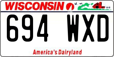 WI license plate 694WXD