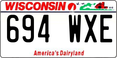 WI license plate 694WXE