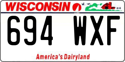 WI license plate 694WXF