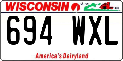 WI license plate 694WXL