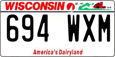 WI license plate 694WXM