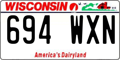 WI license plate 694WXN