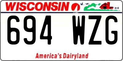 WI license plate 694WZG