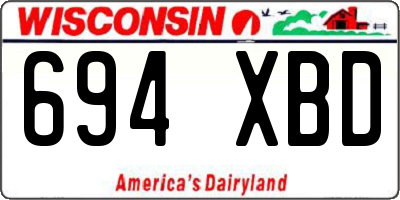 WI license plate 694XBD