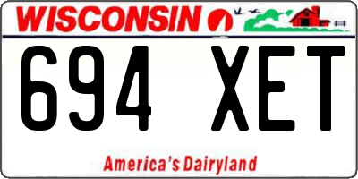 WI license plate 694XET