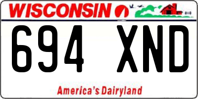 WI license plate 694XND