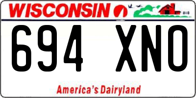 WI license plate 694XNO