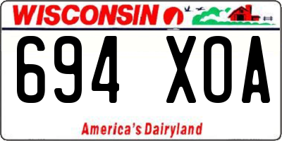 WI license plate 694XOA