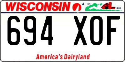 WI license plate 694XOF