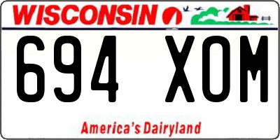 WI license plate 694XOM